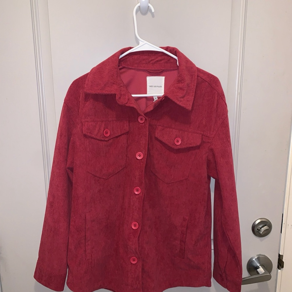 Avec Les Filles Red Corduroy Jacket Size M